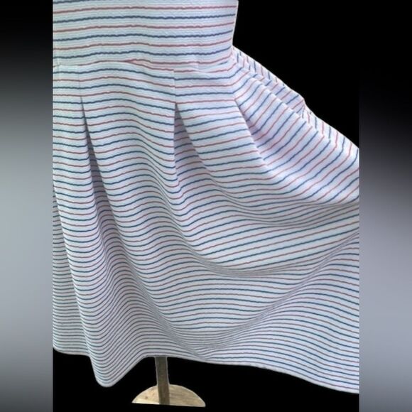Draper James RSVP Wm’s Sz XL Red White Blue Stripe Fit Flare Midi Dress - Picture 4 of 7